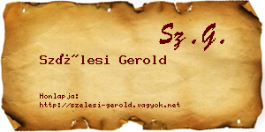 Szélesi Gerold névjegykártya